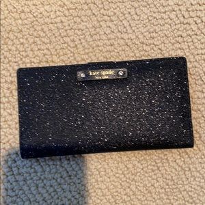 NWT Kate Spade Haven Lane Stacy Wallet Blk Glitter